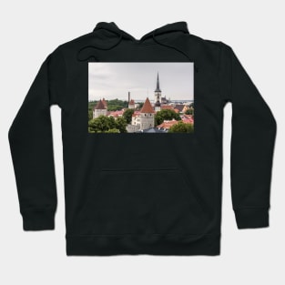 Aerial cityscape of old town of Tallinn Hoodie